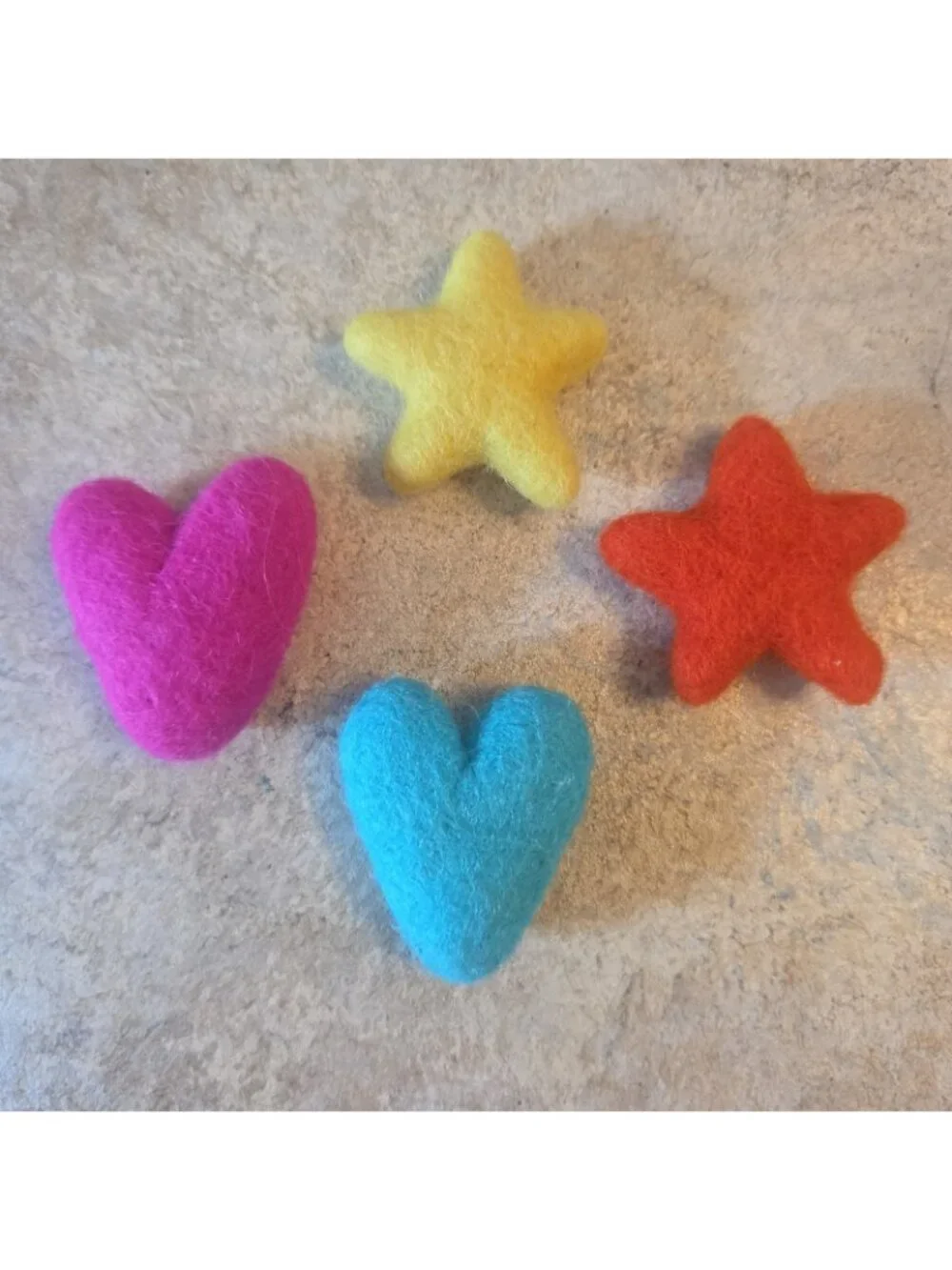 Set of 3 Felt Wool Stars and Hearts Sachets Crafts Bowl Filler
